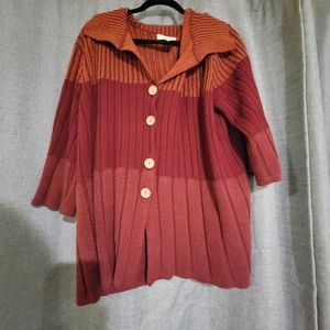 CJ Banks Tri-color Jeweltone Cardigan 2X